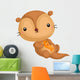 Otter and Fish Wall Decal