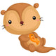 Otter and Fish Wall Decal