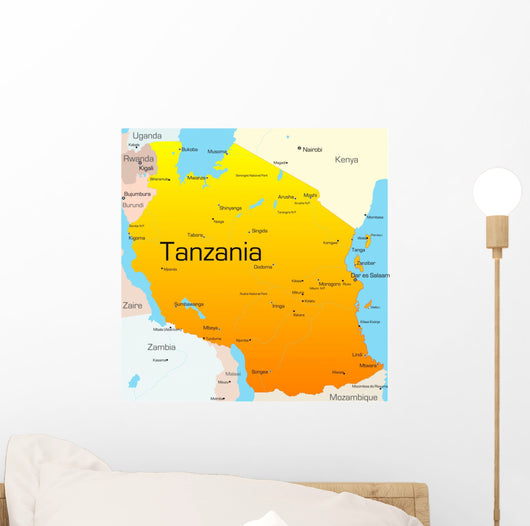 Color Map Tanzania Wall Decal