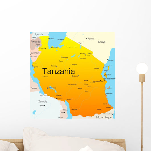 Color Map Tanzania Wall Decal