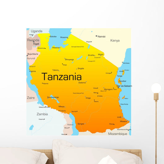 Color Map Tanzania Wall Decal