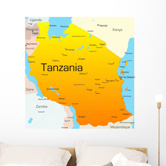 Color Map Tanzania Wall Decal