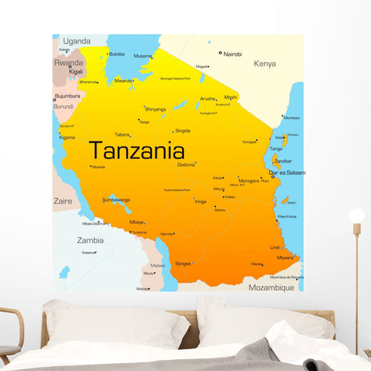 Color Map Tanzania Wall Decal