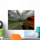 Car Rushes Road towards Wall Decal