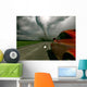 Car Rushes Road towards Wall Decal