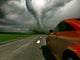 Car Rushes Road towards Wall Decal