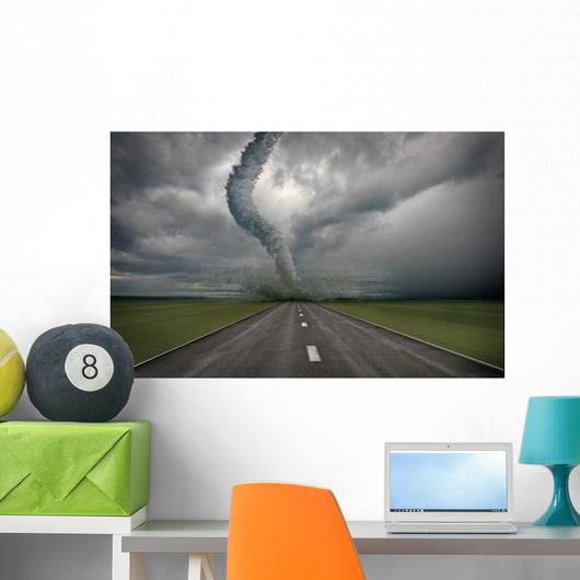 Large Tornado over Road Wall Decal