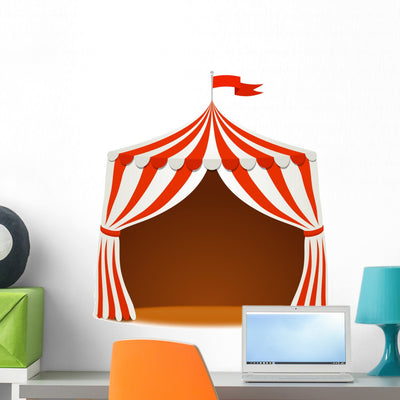 Circus Tent Wall Decal shown on a wall
