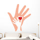Hands and Heart Wall Decal