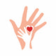 Hands and Heart Wall Decal