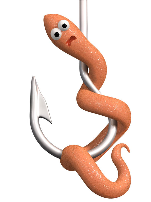 Scared Worm Hook Wall Decal