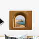 Arched Window Coastal Landscape Wall Decal