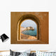 Arched Window Coastal Landscape Wall Decal