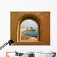 Arched Window Coastal Landscape Wall Decal