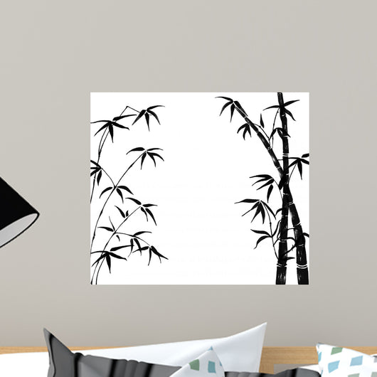 Silhouette Branches Bamboo White Wall Decal