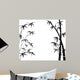 Silhouette Branches Bamboo White Wall Decal