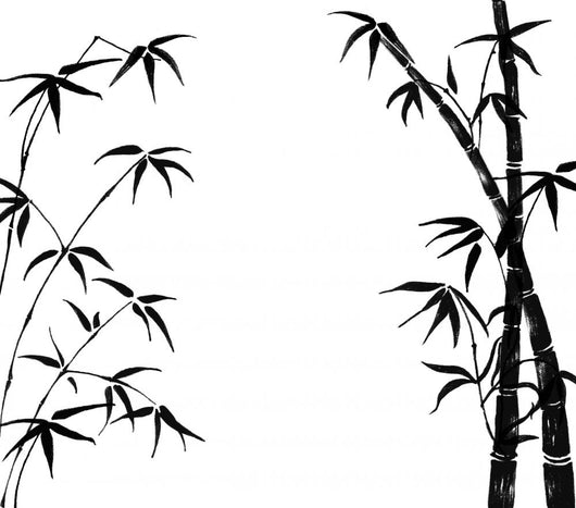Silhouette Branches Bamboo White Wall Decal