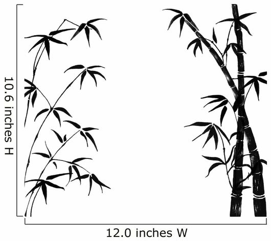 Silhouette Branches Bamboo White Wall Decal