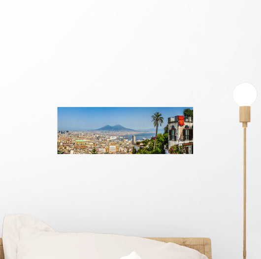 City Naples with Mt Vesuvius Wall Decal