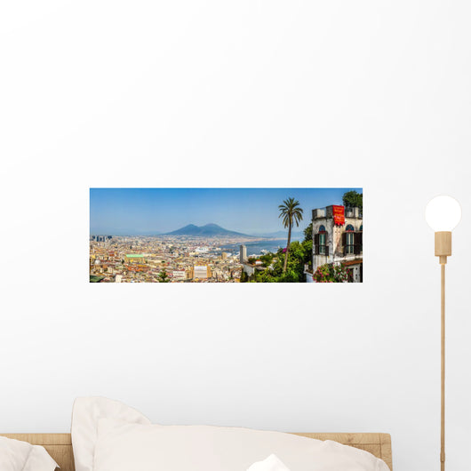 City Naples with Mt Vesuvius Wall Decal