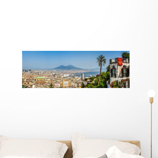 City Naples with Mt Vesuvius Wall Decal