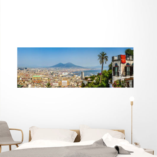 City Naples with Mt Vesuvius Wall Decal