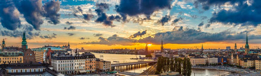 Scenic Summer Night Panorama Wall Decal Panoramic