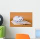 White Masquerade Kitten Reading Wall Decal