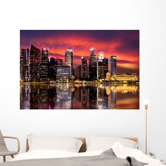Building with Reflection Wall Decal