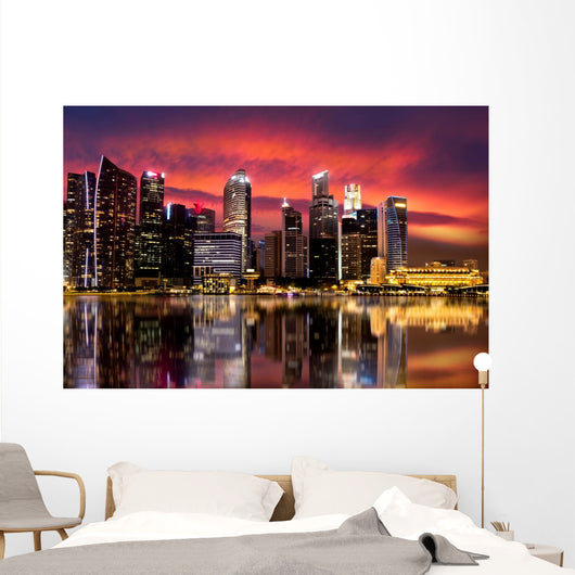 Building with Reflection Wall Decal