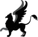 Heraldic Silhouette Hippogriff Griffon Wall Decal