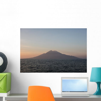 Active Volcano Pulau Sangeang Wall Decal shown on a wall