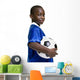 Young Preteen with Soccer Ball Wall Decal