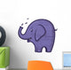 Vector Illustration Blue Elephant Wall Decal