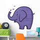 Vector Illustration Blue Elephant Wall Decal