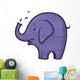 Vector Illustration Blue Elephant Wall Decal