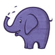 Vector Illustration Blue Elephant Wall Decal