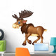 Cartoon Moose Happy Moose Wall Decal