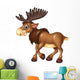 Cartoon Moose Happy Moose Wall Decal