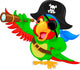 Cartoon Pirate Parrot Wall Decal