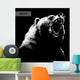 Engrave Bear Illustration on Black Wall Decal