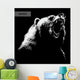 Engrave Bear Illustration on Black Wall Decal