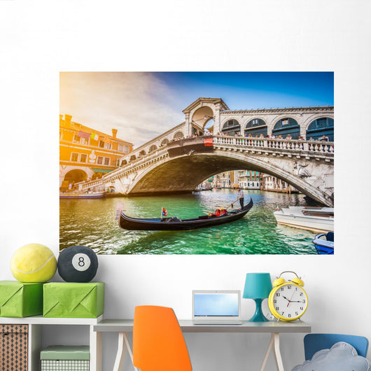 Gondola with Rialto Bridge Wall Decal
