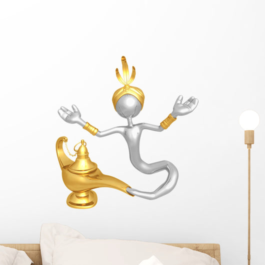 Djinn Escaping Magic Lamp Wall Decal