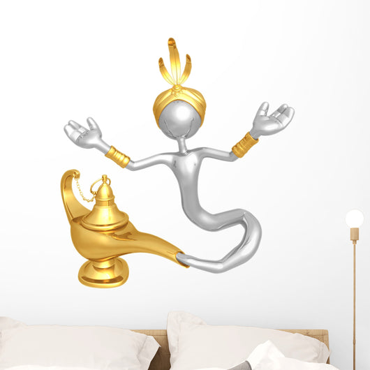 Djinn Escaping Magic Lamp Wall Decal