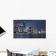 Miami Skyline Night across Wall Decal