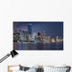 Miami Skyline Night across Wall Decal