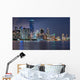 Miami Skyline Night across Wall Decal