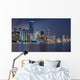 Miami Skyline Night across Wall Decal