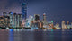 Miami Skyline Night across Wall Decal